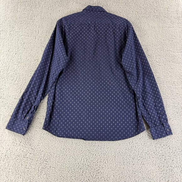 Scotch & Soda Button-Up Shirt Mens‎ Size XL Blue Geo Print Long Sleeve Cotton - Picture 13 of 15